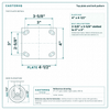 Top plate bolt pattern drawing, ["4\" x 4-1/2\""] plate, slotted bolt holes