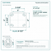 Top plate bolt pattern drawing, ["4\" x 4-1/2\""] plate, slotted bolt holes