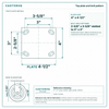 Top plate bolt pattern drawing, ["4\" x 4-1/2\""] plate, slotted bolt holes