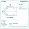 Top plate bolt pattern drawing, ["4\" x 4-1/2\""] plate, slotted bolt holes