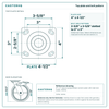 Top plate bolt pattern drawing, 4 x 4-1/2 in plate, slotted bolt holes