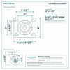 Top plate bolt pattern drawing, ["4\" x 4-1/2\""] plate, slotted bolt holes