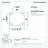 Top plate bolt pattern drawing, ["4\" x 4-1/2\""] plate, slotted bolt holes
