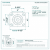 Top plate bolt pattern drawing, ["4\" x 4-1/2\""] plate, slotted bolt holes