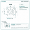 Top plate bolt pattern drawing, ["4\" x 4-1/2\""] plate, slotted bolt holes