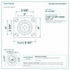 Top plate bolt pattern drawing, ["4\" x 4-1/2\""] plate, slotted bolt holes