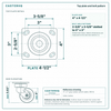 Top plate bolt pattern drawing, ["4\" x 4-1/2\""] plate, slotted bolt holes