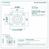 Top plate bolt pattern drawing, ["4\" x 4-1/2\""] plate, slotted bolt holes