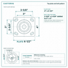 Top plate bolt pattern drawing, ["4\" x 4-1/2\""] plate, slotted bolt holes