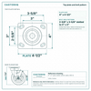 Top plate bolt pattern drawing, ["4\" x 4-1/2\""] plate, slotted bolt holes