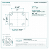 Top plate bolt pattern drawing, ["4\" x 4-1/2\""] plate, slotted bolt holes