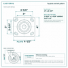 Top plate bolt pattern drawing, ["4\" x 4-1/2\""] plate, slotted bolt holes