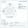 Top plate bolt pattern drawing, ["4\" x 4-1/2\""] plate, slotted bolt holes