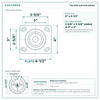 Top plate bolt pattern drawing, ["4\" x 4-1/2\""] plate, slotted bolt holes