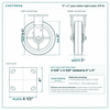 8 x 2 in gray rubber rigid caster reference drawing, side, front and top plate views with dimensions