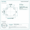 Top plate bolt pattern drawing, ["4\" x 4-1/2\""] plate, slotted bolt holes
