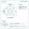 Top plate bolt pattern drawing, ["4\" x 4-1/2\""] plate, slotted bolt holes