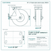 10 x 3 in black nylon swivel caster reference drawing, side, front and top plate views with dimensions