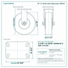 10 x 3 in black nylon rigid caster reference drawing, side, front and top plate views with dimensions