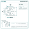 Top plate bolt pattern drawing, 4 x 4-1/2 in plate, slotted bolt holes