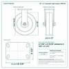 10 x 3 in phenolic rigid caster reference drawing, side, front and top plate views with dimensions