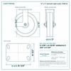 12 x 3 in phenolic rigid caster reference drawing, side, front and top plate views with dimensions
