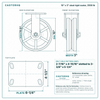 10 x 3 in steel rigid caster reference drawing, side, front and top plate views with dimensions