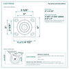 Top plate bolt pattern drawing, 4 x 4-1/2 in plate, slotted bolt holes