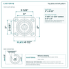 Top plate bolt pattern drawing, 4 x 4-1/2 in plate, slotted bolt holes