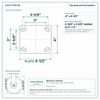 Top plate bolt pattern drawing, ["4\" x 4-1/2\""] plate, slotted bolt holes