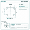 Top plate bolt pattern drawing, ["4\" x 4-1/2\""] plate, slotted bolt holes