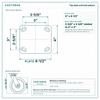 Top plate bolt pattern drawing, ["4\" x 4-1/2\""] plate, slotted bolt holes