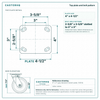 Top plate bolt pattern drawing, ["4\" x 4-1/2\""] plate, slotted bolt holes