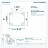 Top plate bolt pattern drawing, ["4\" x 4-1/2\""] plate, slotted bolt holes
