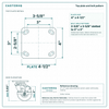 Top plate bolt pattern drawing, ["4\" x 4-1/2\""] plate, slotted bolt holes