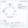 Top plate bolt pattern drawing, ["4\" x 4-1/2\""] plate, slotted bolt holes