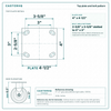 Top plate bolt pattern drawing, ["4\" x 4-1/2\""] plate, slotted bolt holes