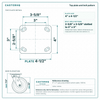 Top plate bolt pattern drawing, ["4\" x 4-1/2\""] plate, slotted bolt holes