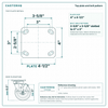 Top plate bolt pattern drawing, ["4\" x 4-1/2\""] plate, slotted bolt holes