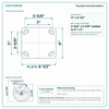 Top plate bolt pattern drawing, ["4\" x 4-1/2\""] plate, slotted bolt holes