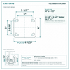 Top plate bolt pattern drawing, ["4\" x 4-1/2\""] plate, slotted bolt holes