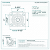 Top plate bolt pattern drawing, ["4\" x 4-1/2\""] plate, slotted bolt holes