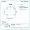 Top plate bolt pattern drawing, ["4\" x 4-1/2\""] plate, slotted bolt holes