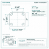 Top plate bolt pattern drawing, ["4\" x 4-1/2\""] plate, slotted bolt holes