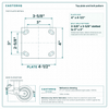 Top plate bolt pattern drawing, ["4\" x 4-1/2\""] plate, slotted bolt holes