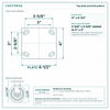 Top plate bolt pattern drawing, ["4\" x 4-1/2\""] plate, slotted bolt holes