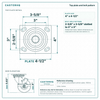 Top plate bolt pattern drawing, ["4\" x 4-1/2\""] plate, slotted bolt holes