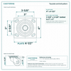 Top plate bolt pattern drawing, ["4\" x 4-1/2\""] plate, slotted bolt holes