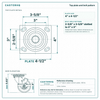 Top plate bolt pattern drawing, ["4\" x 4-1/2\""] plate, slotted bolt holes