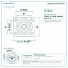 Top plate bolt pattern drawing, ["4\" x 4-1/2\""] plate, slotted bolt holes